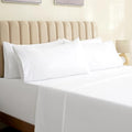 LUMQAR 6PC Queen Sheet Set – Cooling Microfiber, Deep Pocket, Snow White