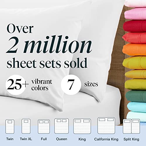 LUMQAR 6PC Queen Sheet Set – Cooling Microfiber, Deep Pocket, Snow White