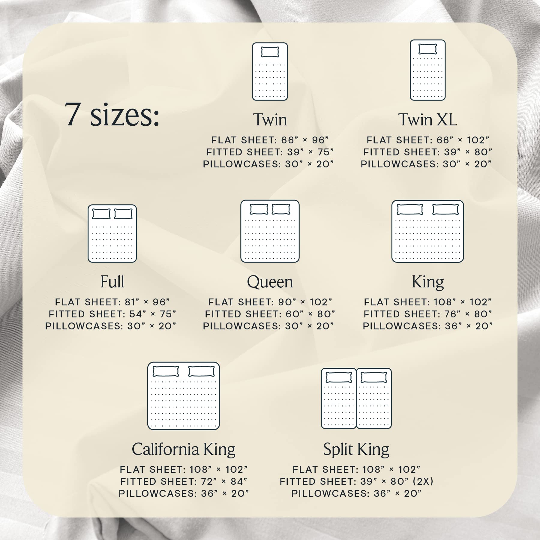 LUMQAR 6PC King Striped Sheet Set – 18" Deep Pocket Microfiber, White