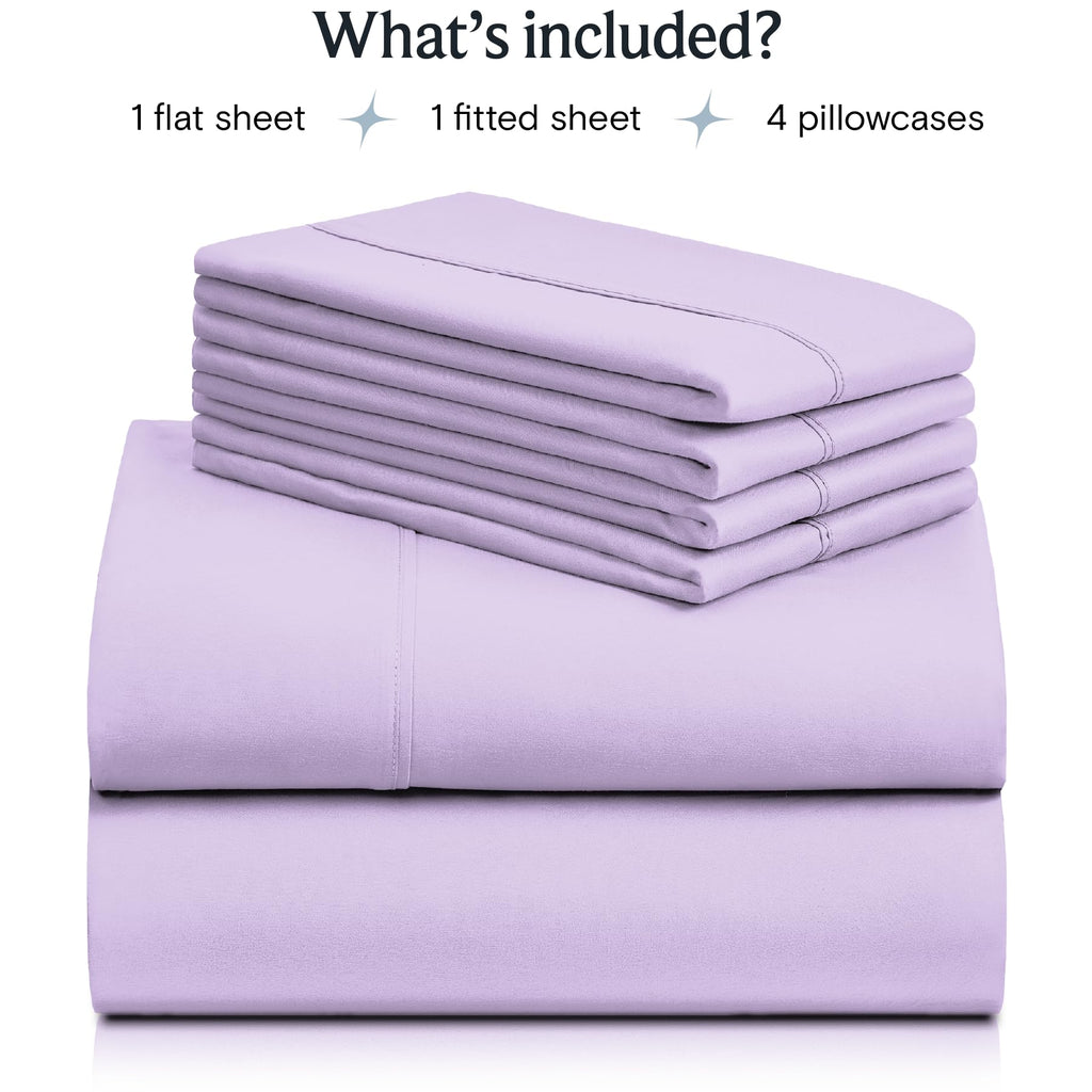 LUMQAR 6PC Queen Sheet Set – Cooling Microfiber, Deep Pocket, Periwinkle