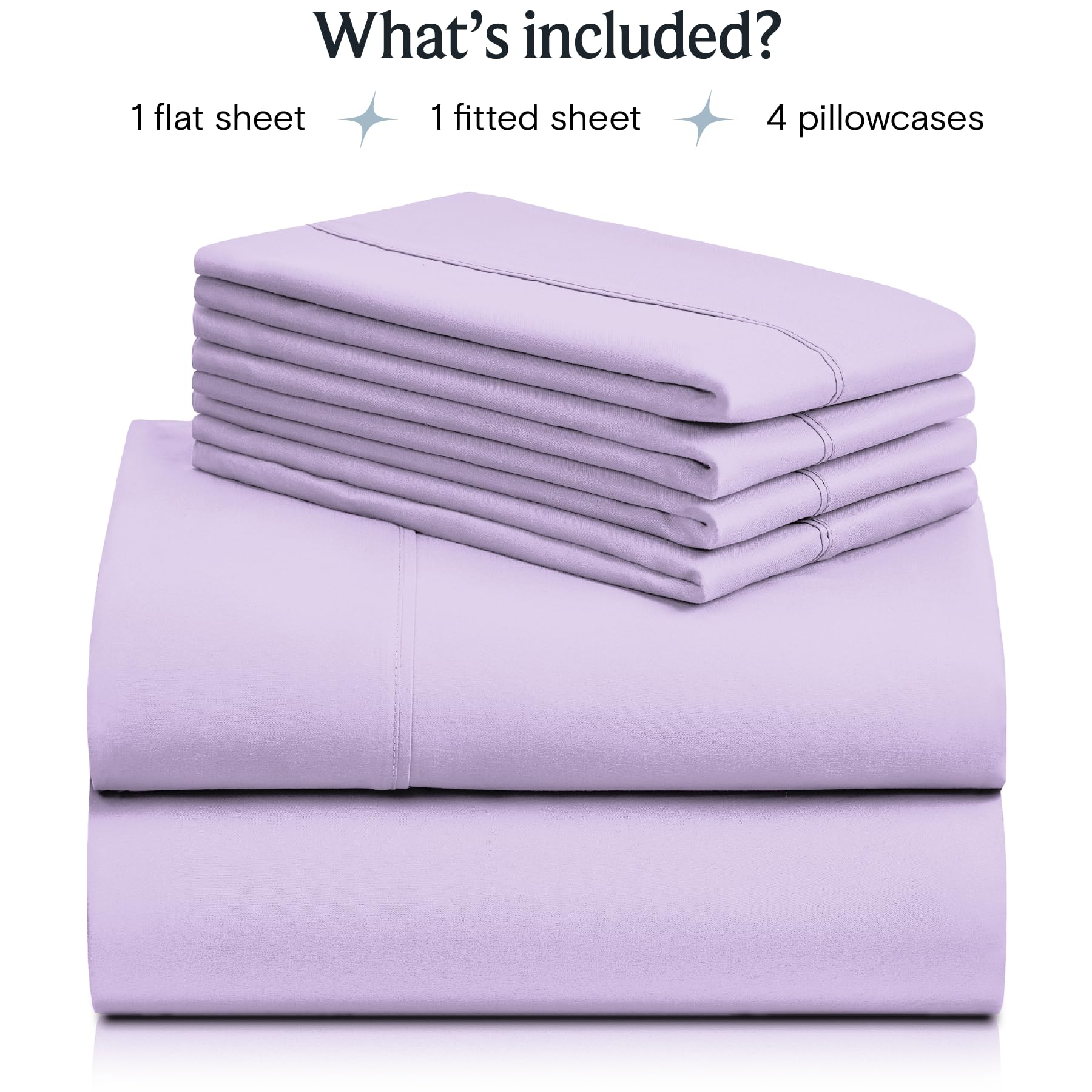 LUMQAR 6PC Queen Sheet Set – Cooling Microfiber, Deep Pocket, Periwinkle