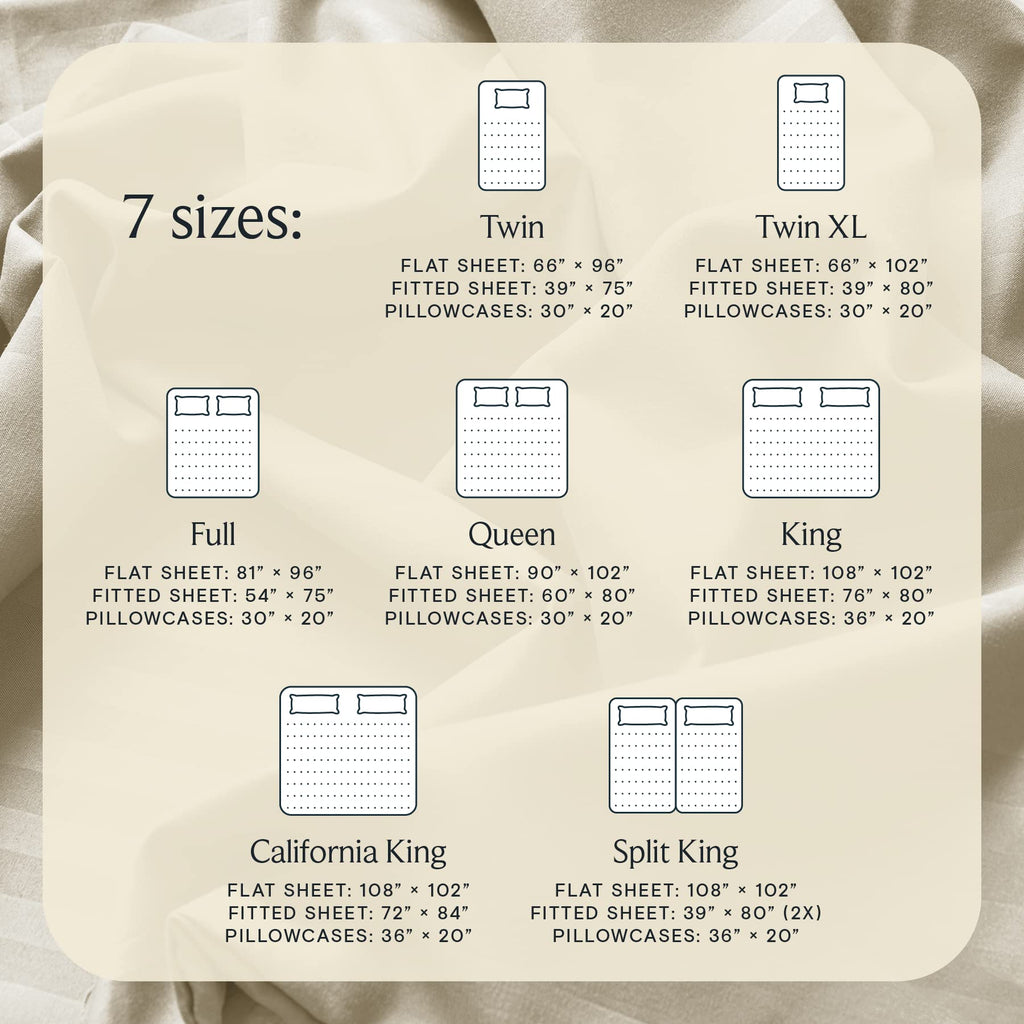 LUMQAR 6PC Queen Striped Sheet Set – 18" Deep Pocket Microfiber, Cream