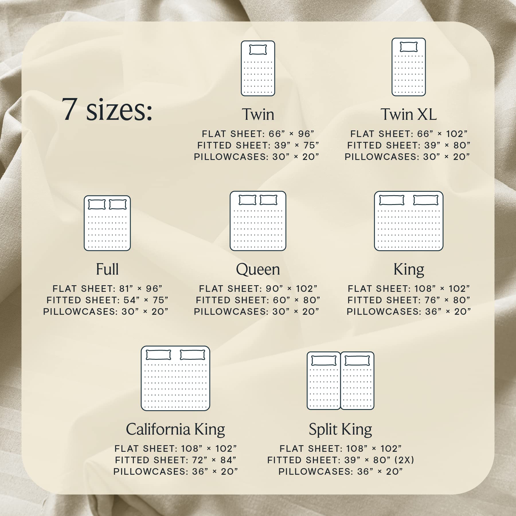LUMQAR 6PC Queen Striped Sheet Set – 18" Deep Pocket Microfiber, Cream