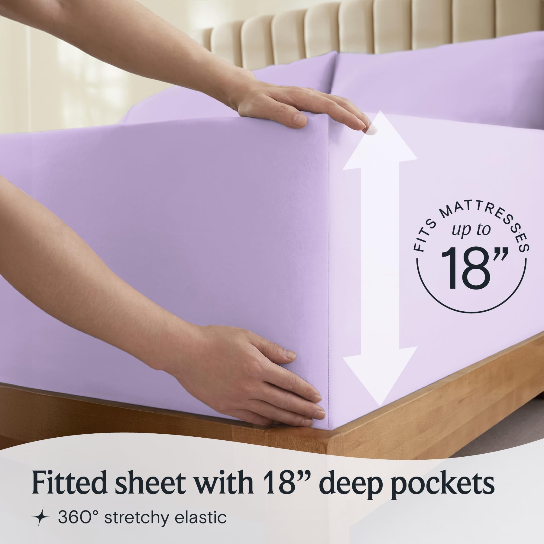 LUMQAR 6PC Queen Sheet Set – Cooling Microfiber, Deep Pocket, Periwinkle