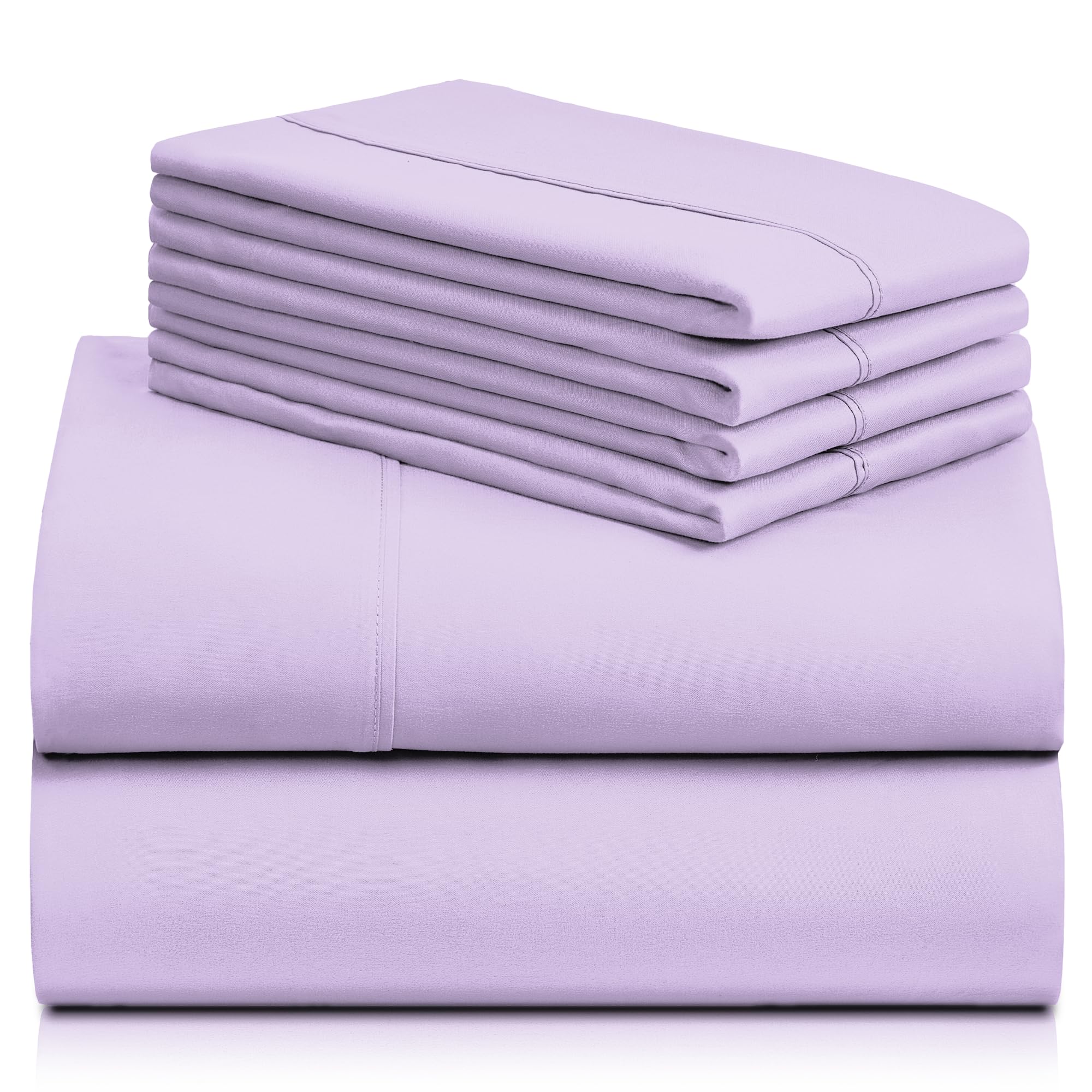 LUMQAR 6PC Queen Sheet Set – Cooling Microfiber, Deep Pocket, Periwinkle